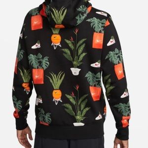 Nike Club Fashion Hoodie Potted Plants Basketball Theme.  Mens XXL.